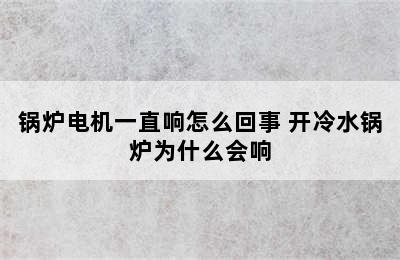 锅炉电机一直响怎么回事 开冷水锅炉为什么会响